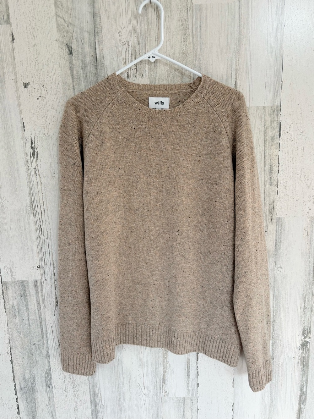 Wills Huckleberry Men’s Size Large Speckled 100% Wool Crewneck Sweater